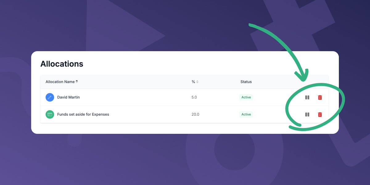 Pause or delete allocations